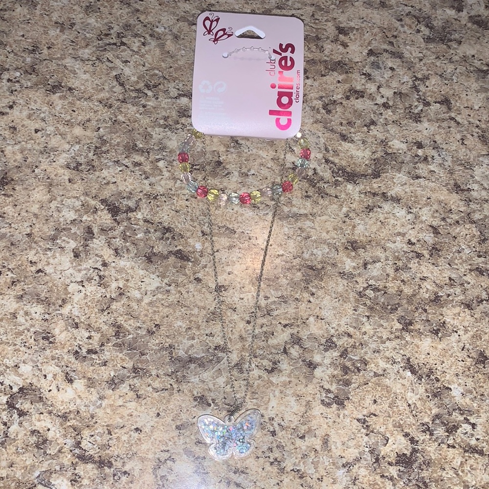 Butterly Necklace and Cute Bracelet